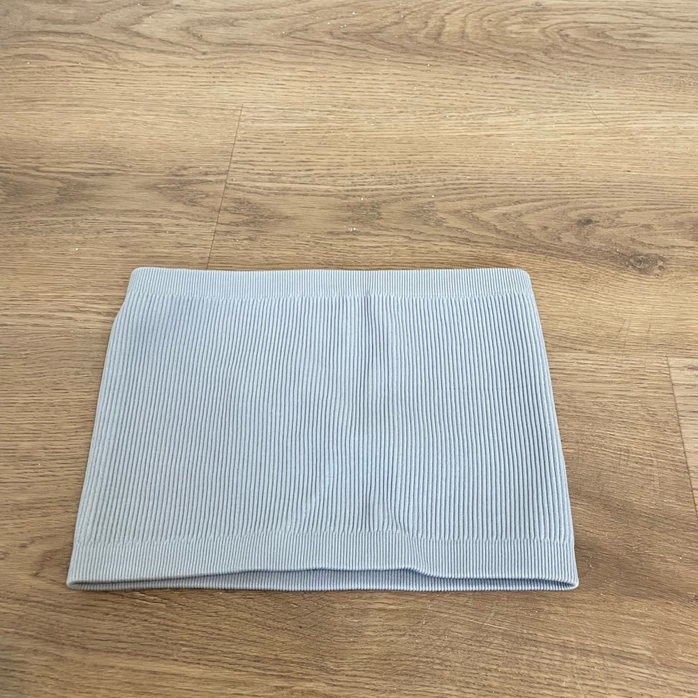 Light blue Ribbed Tube Top